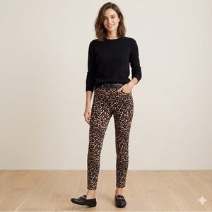 J. Crew Leopard Print Skinny Jeans - Brown and Black